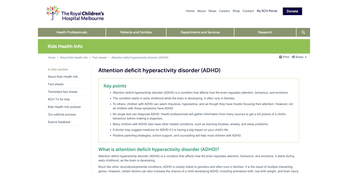 Attention deficit hyperactivity disorder (ADHD)