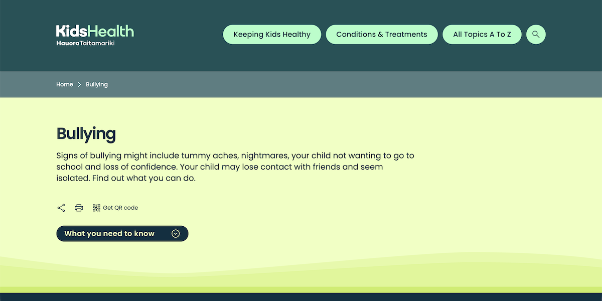 Kidshealth - Bullying