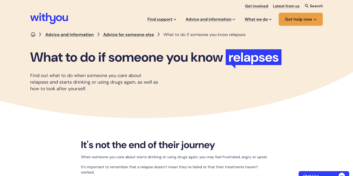What to do if someone you know relapses