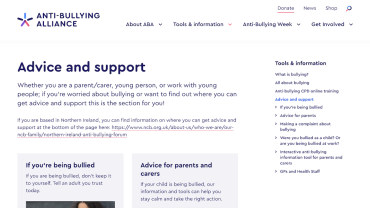 Anti-Bullying Alliance Advice and Support